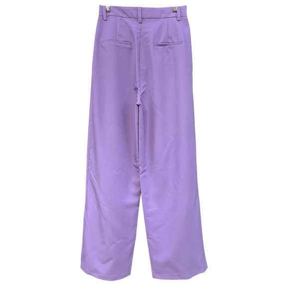 Lucy Paris Lavender Wide Leg Trousers Small High Rise Pleated Dress Pants - Picture 2 of 8